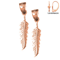 14K or 18K Gold Feather Earrings