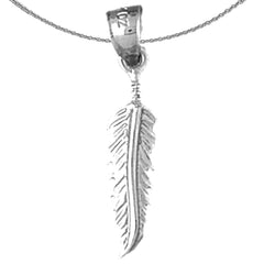 Colgante de plumas de oro de 14 quilates o 18 quilates