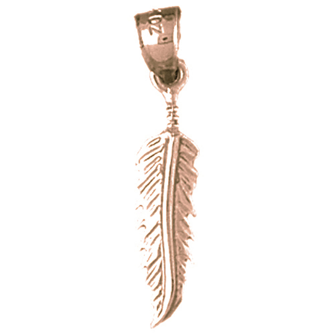 14K or 18K Gold Feather Pendant
