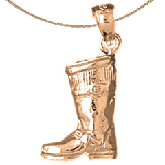 10K, 14K or 18K Gold Boot Pendant