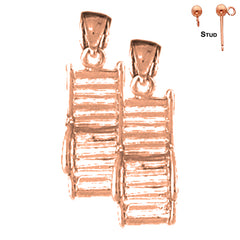 14K or 18K Gold Beach Chair/Chaise Earrings