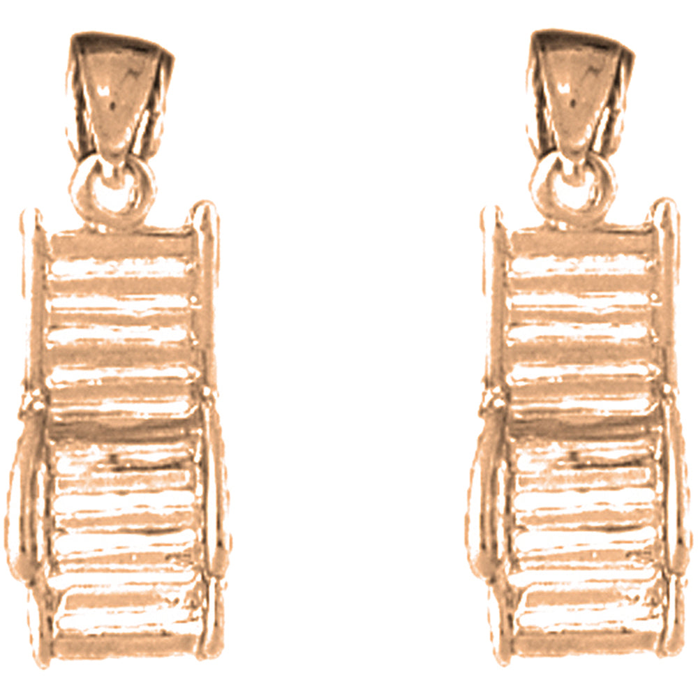 14K or 18K Gold 2mm Beach Chair/Chaise Earrings
