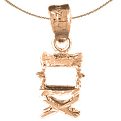 Regiestuhl-Anhänger aus 14 Karat oder 18 Karat Gold