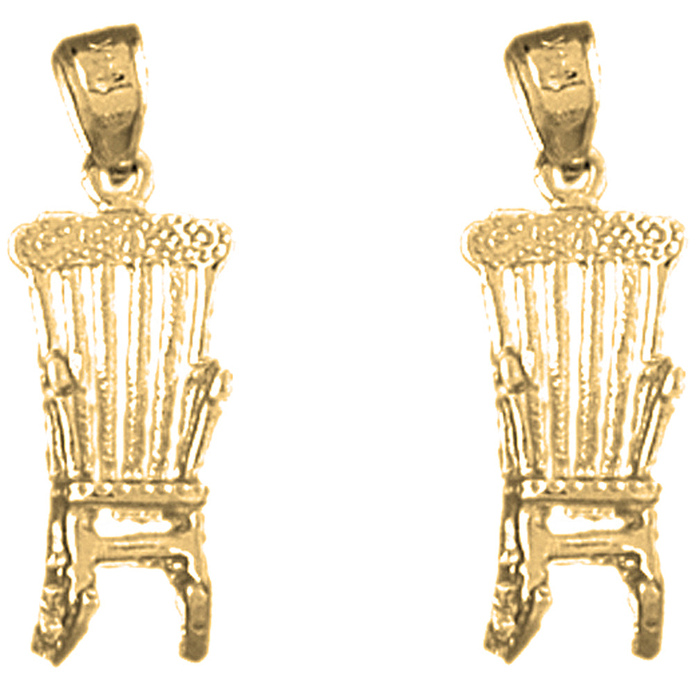 Yellow Gold-plated Silver 24mm Rocking Chair Earrings