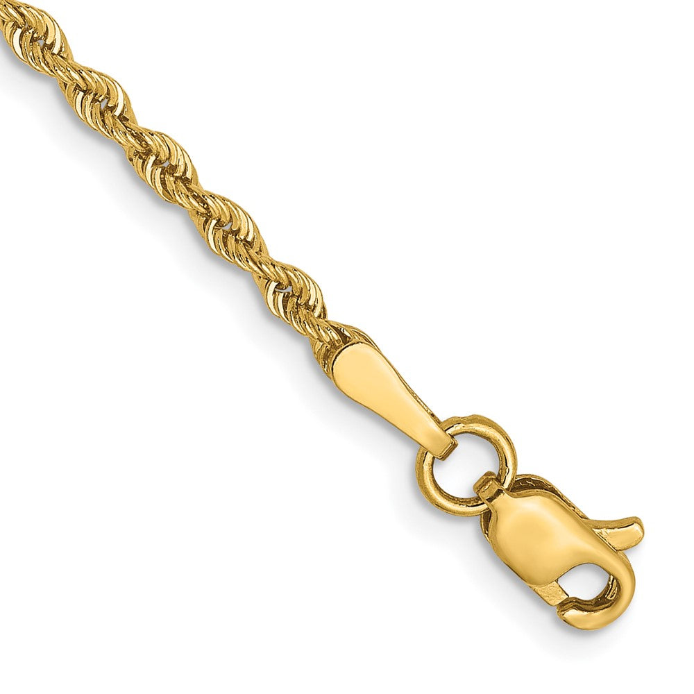 14K Yellow Gold 2mm Solid Regular Rope Chain