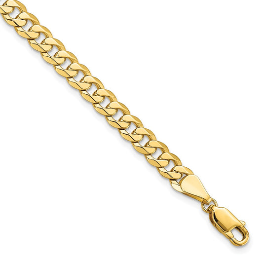 14K Yellow Gold 5.75mm Flat Beveled Curb Chain