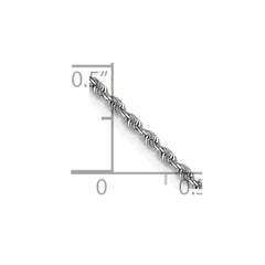 14 Karat Weißgold 1,3 mm Seilkette mit Diamantschliff