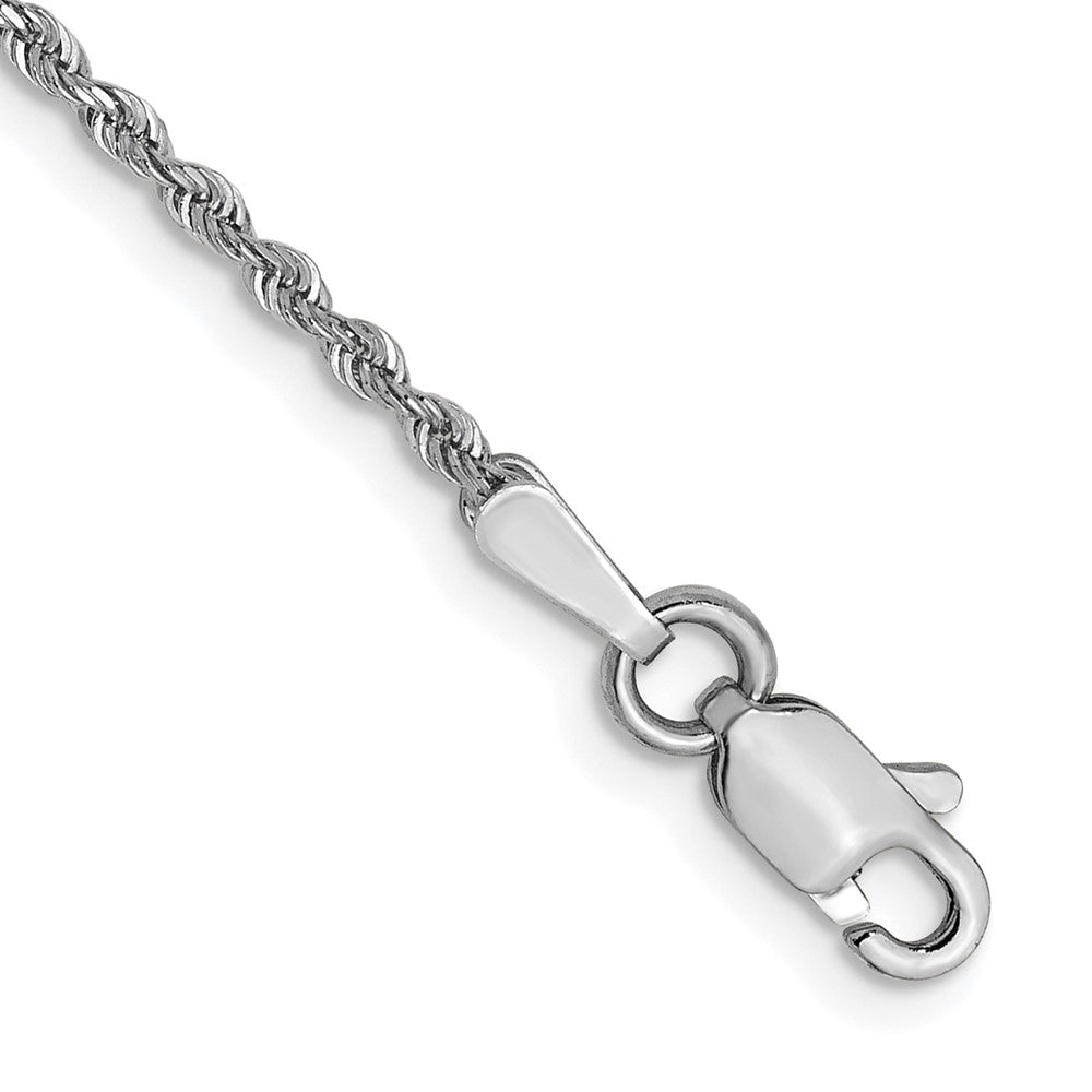 14K White Gold 1.3mm Diamond-cut Rope Chain