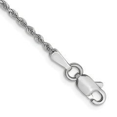 14K White Gold 1.3mm Diamond-cut Rope Chain