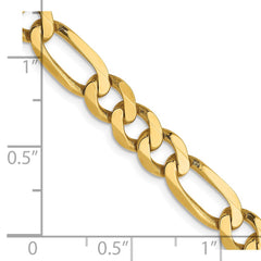 14K Yellow Gold 6.25mm Flat Figaro Chain