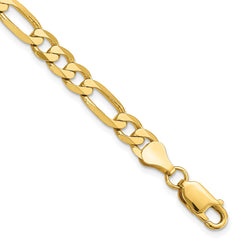 14K Yellow Gold 6.25mm Flat Figaro Chain