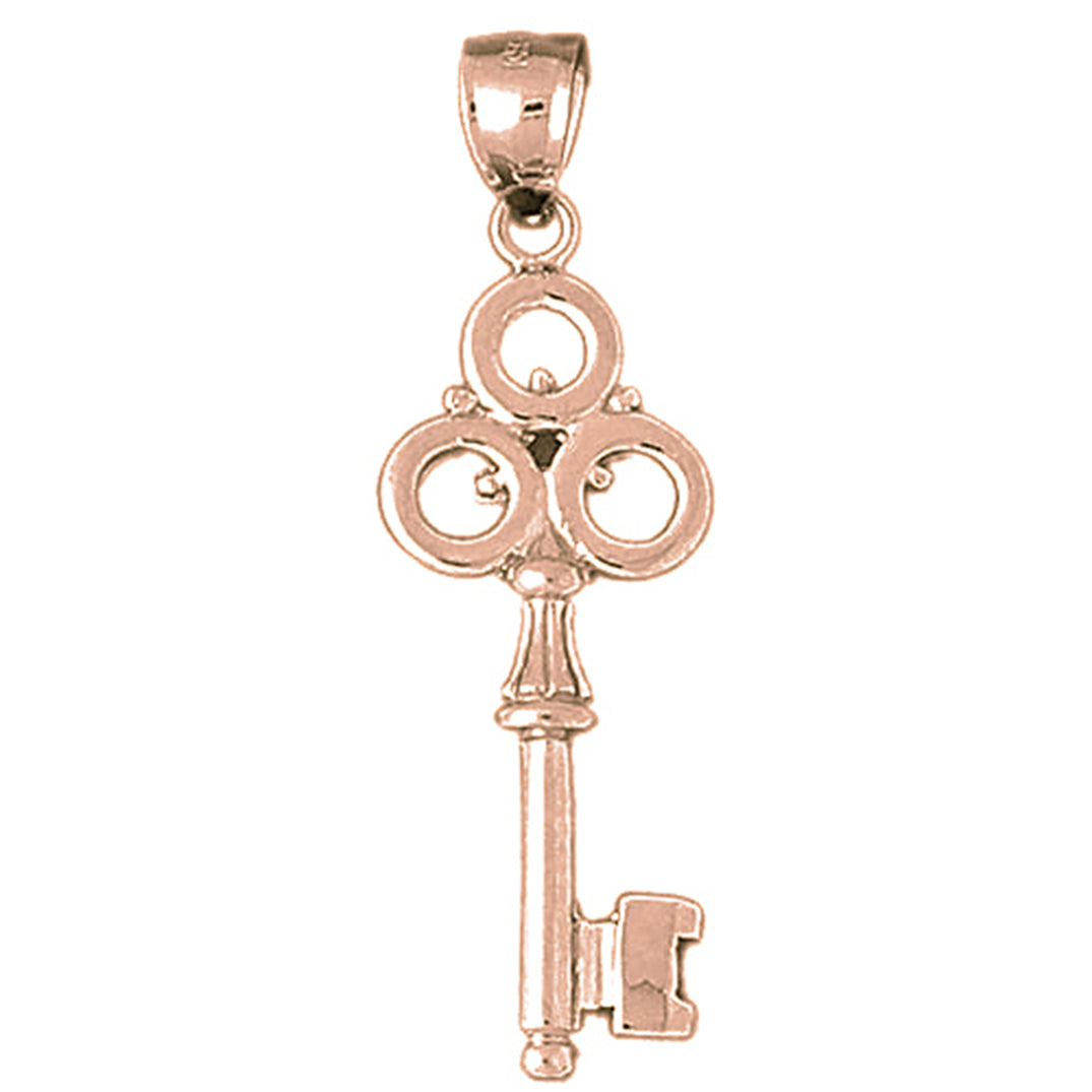 10K, 14K or 18K Gold Key Pendant