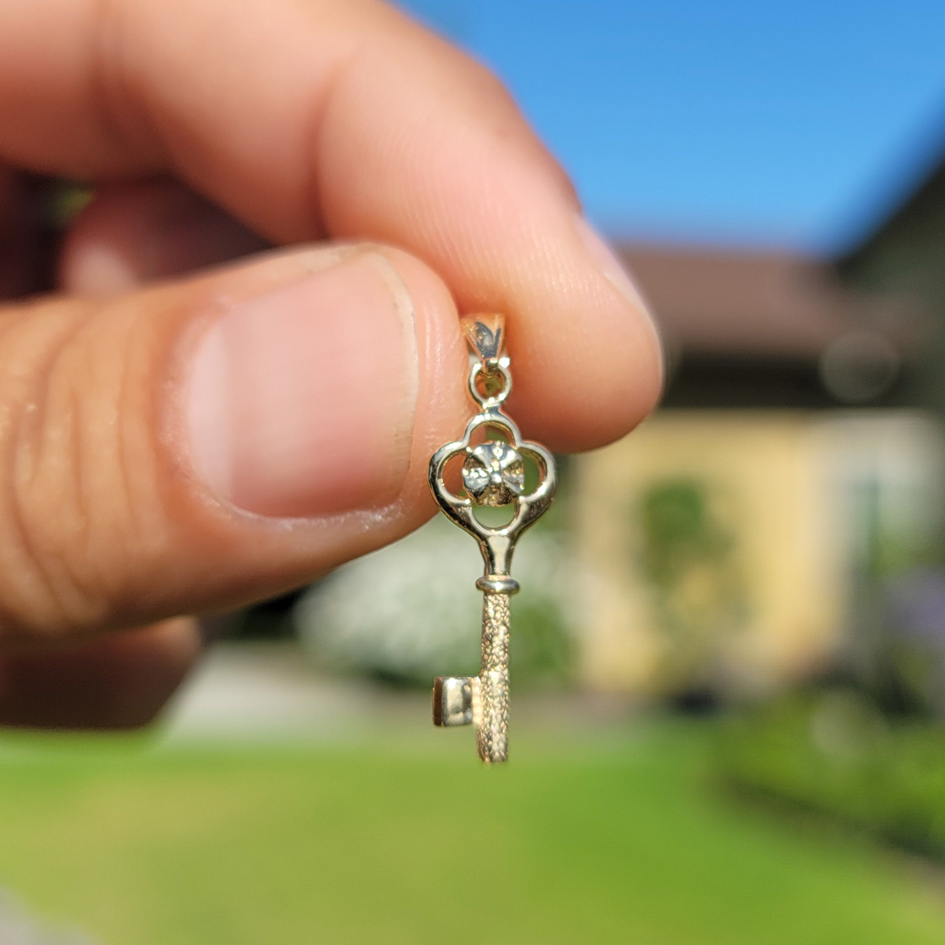 14K or 18K Gold Key Pendant