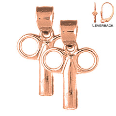 14K or 18K Gold Key Earrings