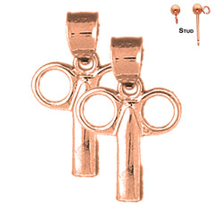 14K or 18K Gold Key Earrings