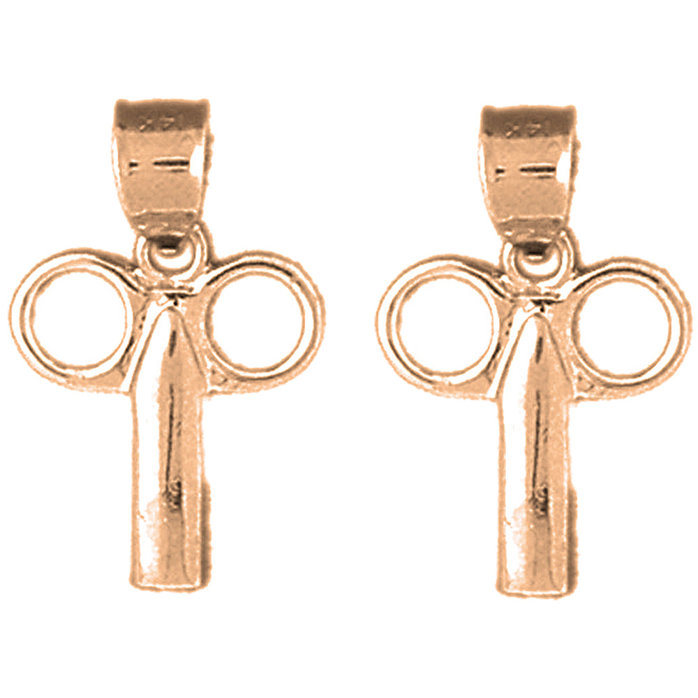 14K or 18K Gold 22mm Key Earrings