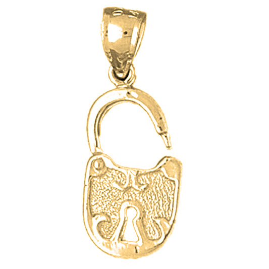14K or 18K Gold Padlock, Lock Pendant