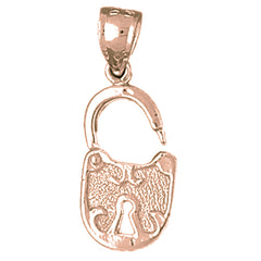 14K or 18K Gold Padlock, Lock Pendant
