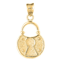 14K or 18K Gold Padlock, Lock Pendant
