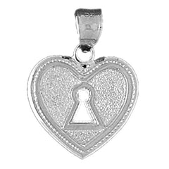 10K, 14K or 18K Gold Heart Padlock, Lock Pendant