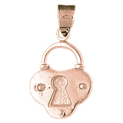 10K, 14K or 18K Gold Padlock, Lock Pendant