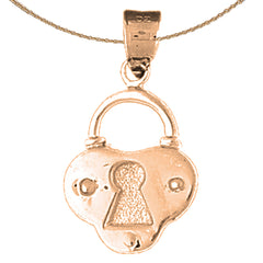 Vorhängeschloss, Schlossanhänger aus 10 Karat, 14 Karat oder 18 Karat Gold