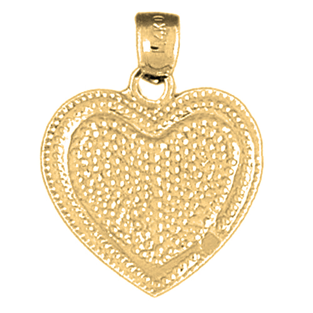 10K, 14K or 18K Gold Heart Pendant