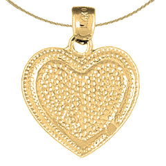 10K, 14K or 18K Gold Heart Pendant