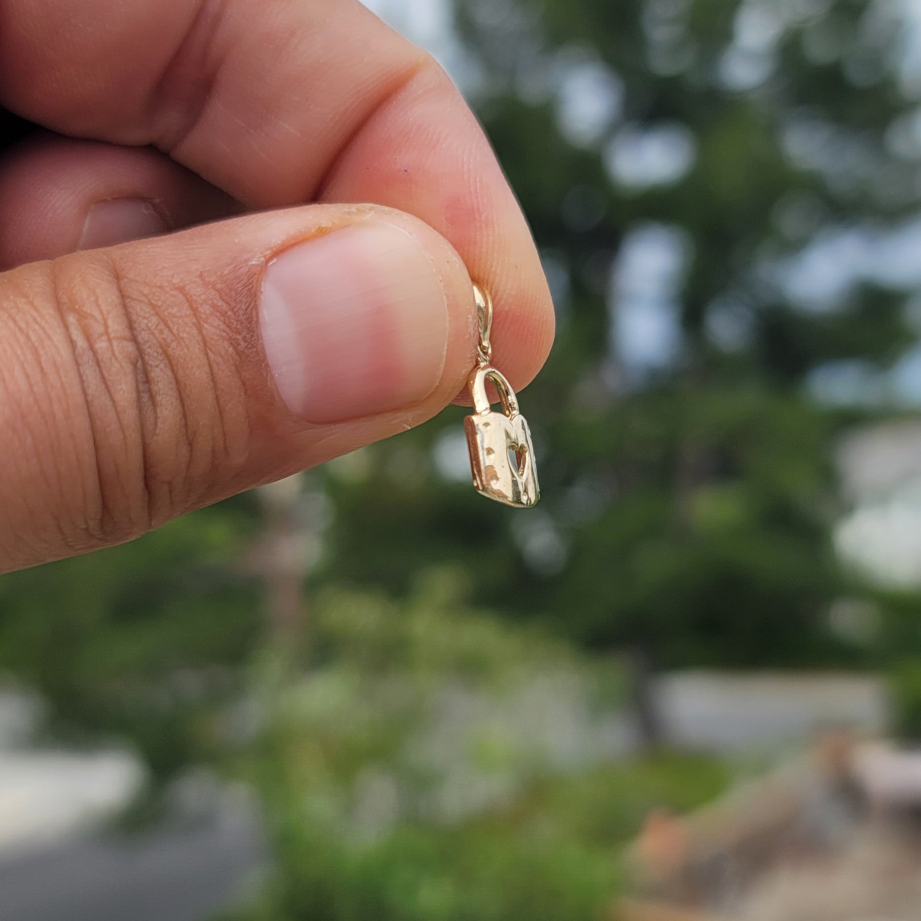 14K or 18K Gold Heart Padlock, Lock Pendant