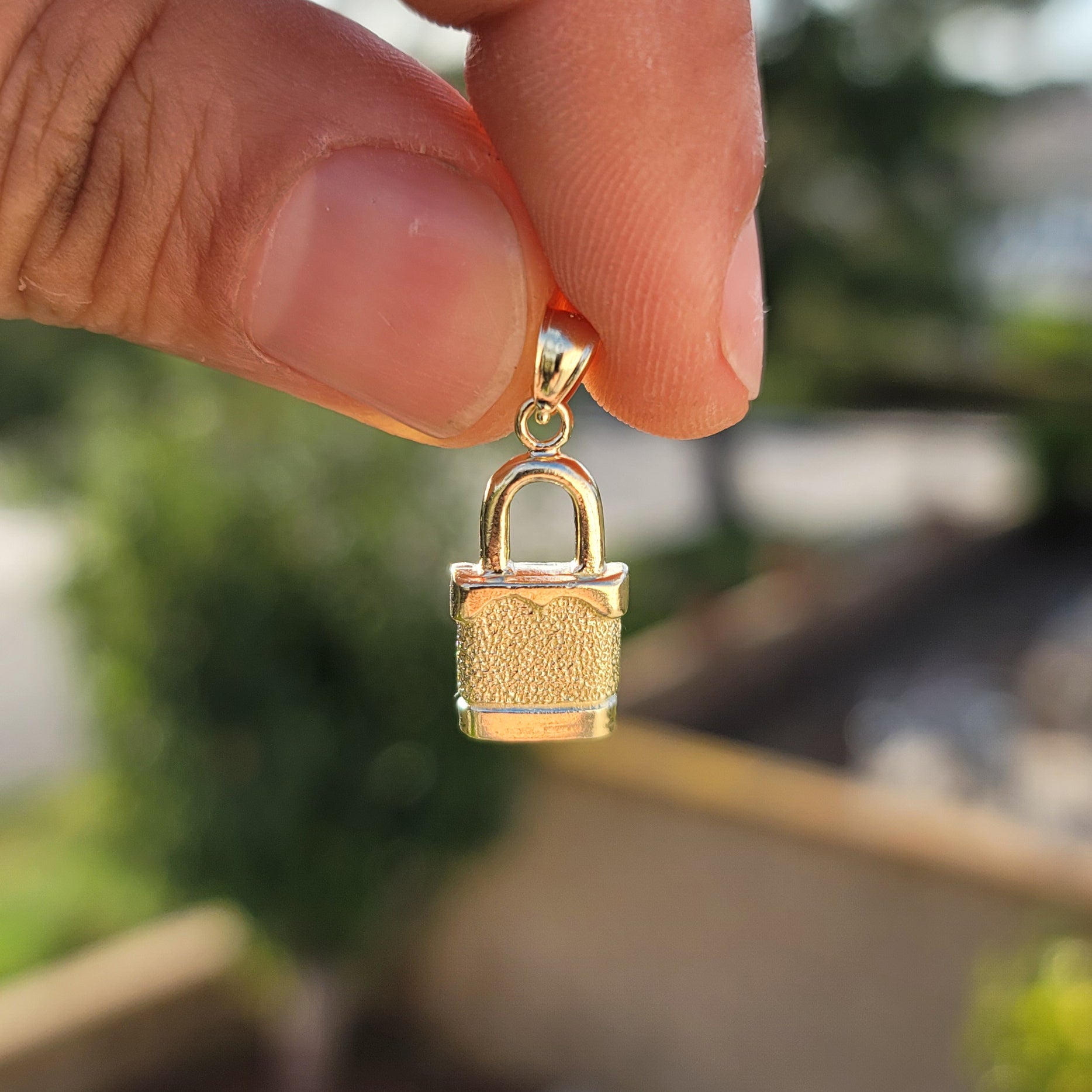 14K or 18K Gold Padlock, Lock Pendant