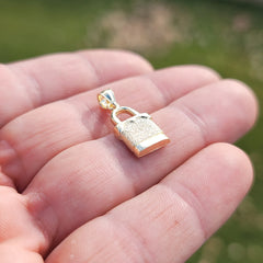 14K or 18K Gold Padlock, Lock Pendant