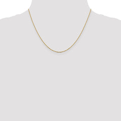 14K Yellow Gold 1mm Diamond-cut Open Long Link Cable Chain