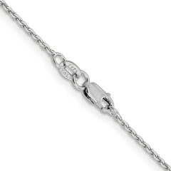14K White Gold 1.40mm Diamond-cut Oval Link Chain