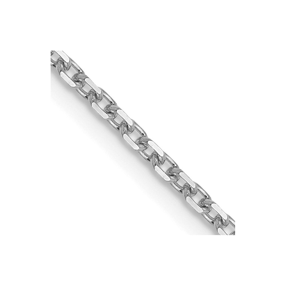 14K White Gold 1.5mm Diamond-cut Rolo Chain