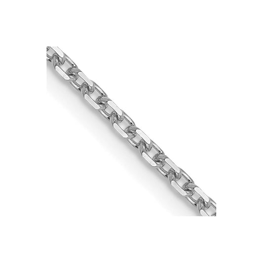 14K White Gold 1.5mm Diamond-cut Rolo Chain