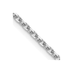 14K White Gold 1.5mm Diamond-cut Rolo Chain