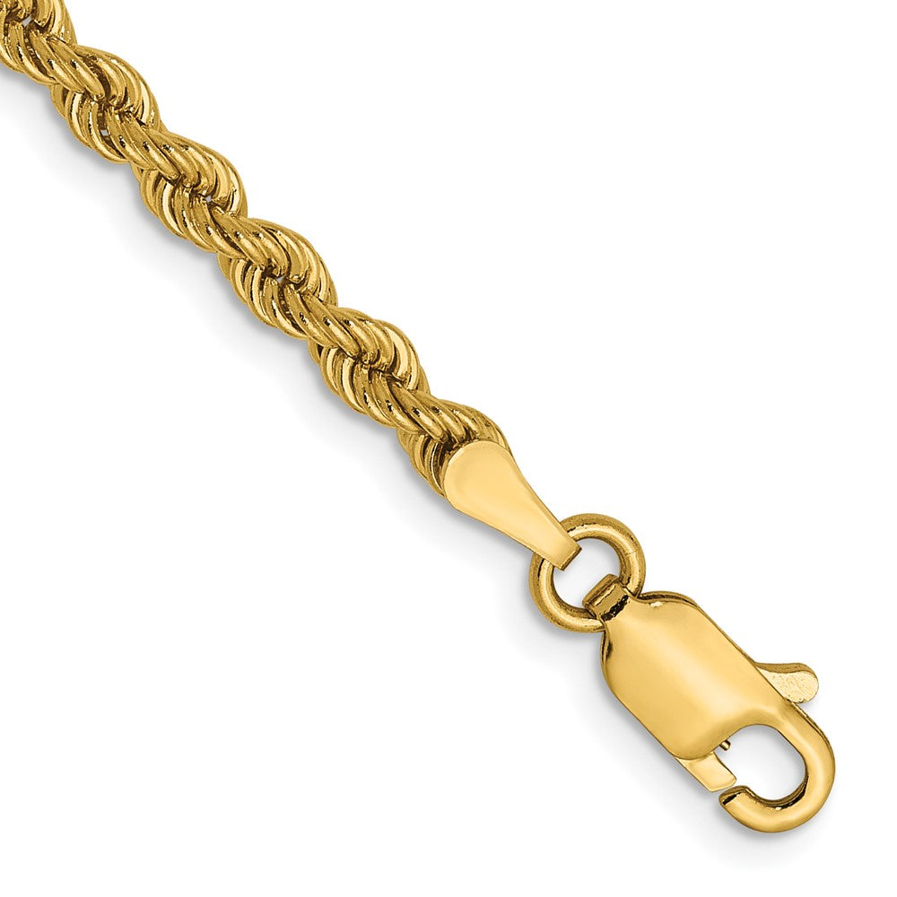 14K Yellow Gold 2.25mm Solid Regular Rope Chain