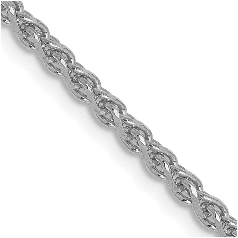 14K White Gold 1.8mm Solid Diamond-cut Spiga Chain