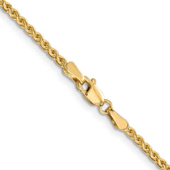 14K Yellow Gold 1.8mm Solid Diamond-cut Spiga Chain