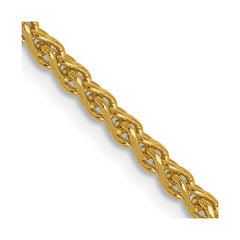 14K Yellow Gold 1.8mm Solid Diamond-cut Spiga Chain