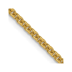 14K Yellow Gold 1.95mm Round Cable Chain