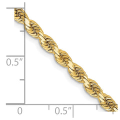 14 Karat Gelbgold, 3,25 mm, diamantgeschliffene Kordelkette