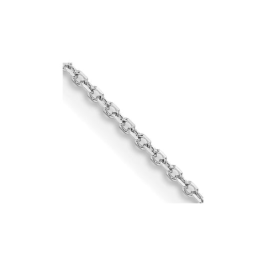 14K White Gold 1.05mm Diamond-cut Rolo Chain