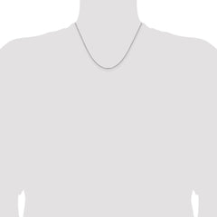 14 Karat Weißgold 1 mm konkave Panzerkette