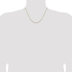 Cadena de caja cóncava de oro amarillo de 14 quilates de 1,10 mm