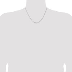 14K White Gold 1.10mm Concave Box Chain