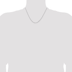 14K White Gold 1.2mm Concave Box Chain