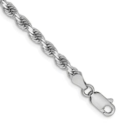 14K White Gold 3.25mm Diamond-cut Rope Chain
