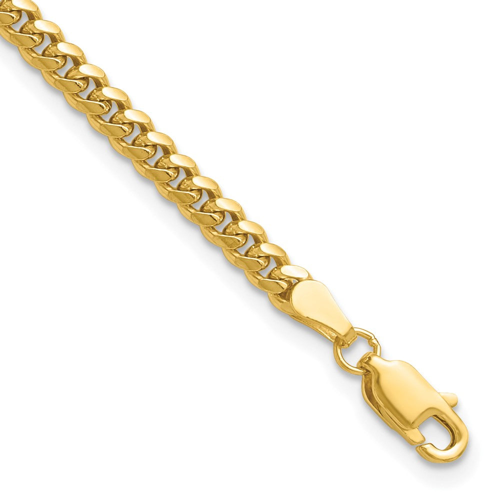 14K Yellow Gold 3.5mm Solid Miami Cuban Chain