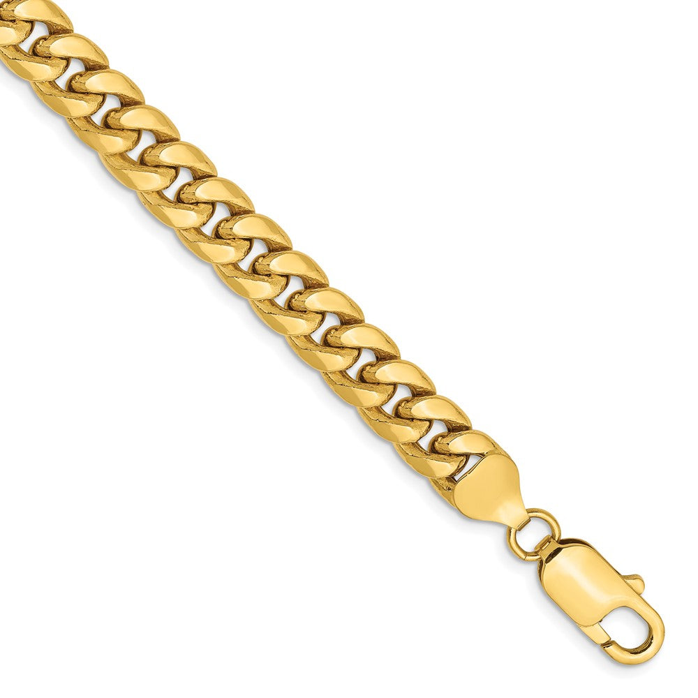 14K Yellow Gold 7.3mm Semi-Solid Miami Cuban Chain